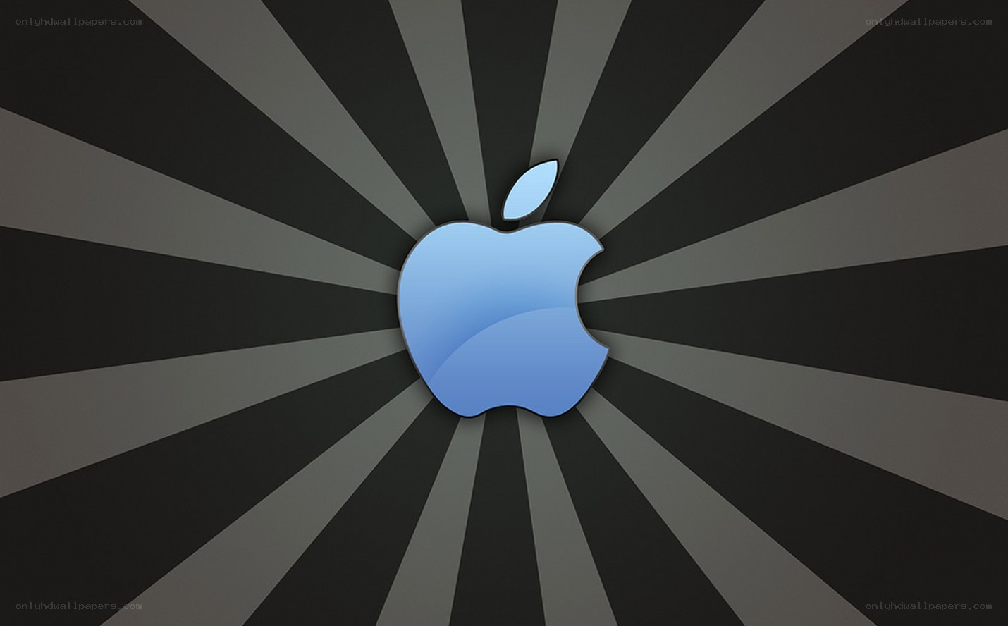 Apple logo on striped background