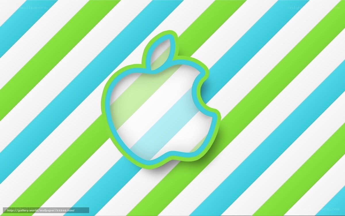 Apple logo on striped background