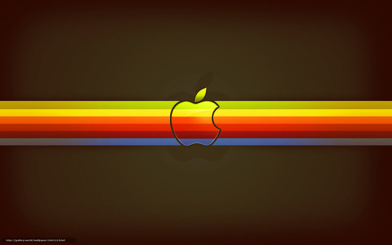Apple Logo on Stripes — Brown