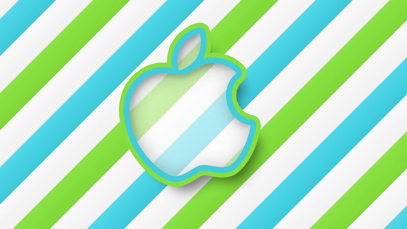 Apple Logo on Stripes — Digital Art