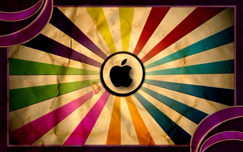 Apple Logo on Sunburst