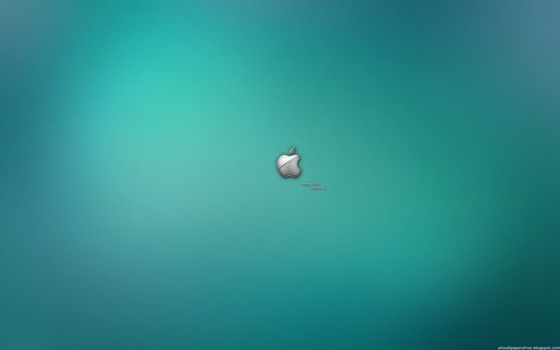Apple logo on teal background