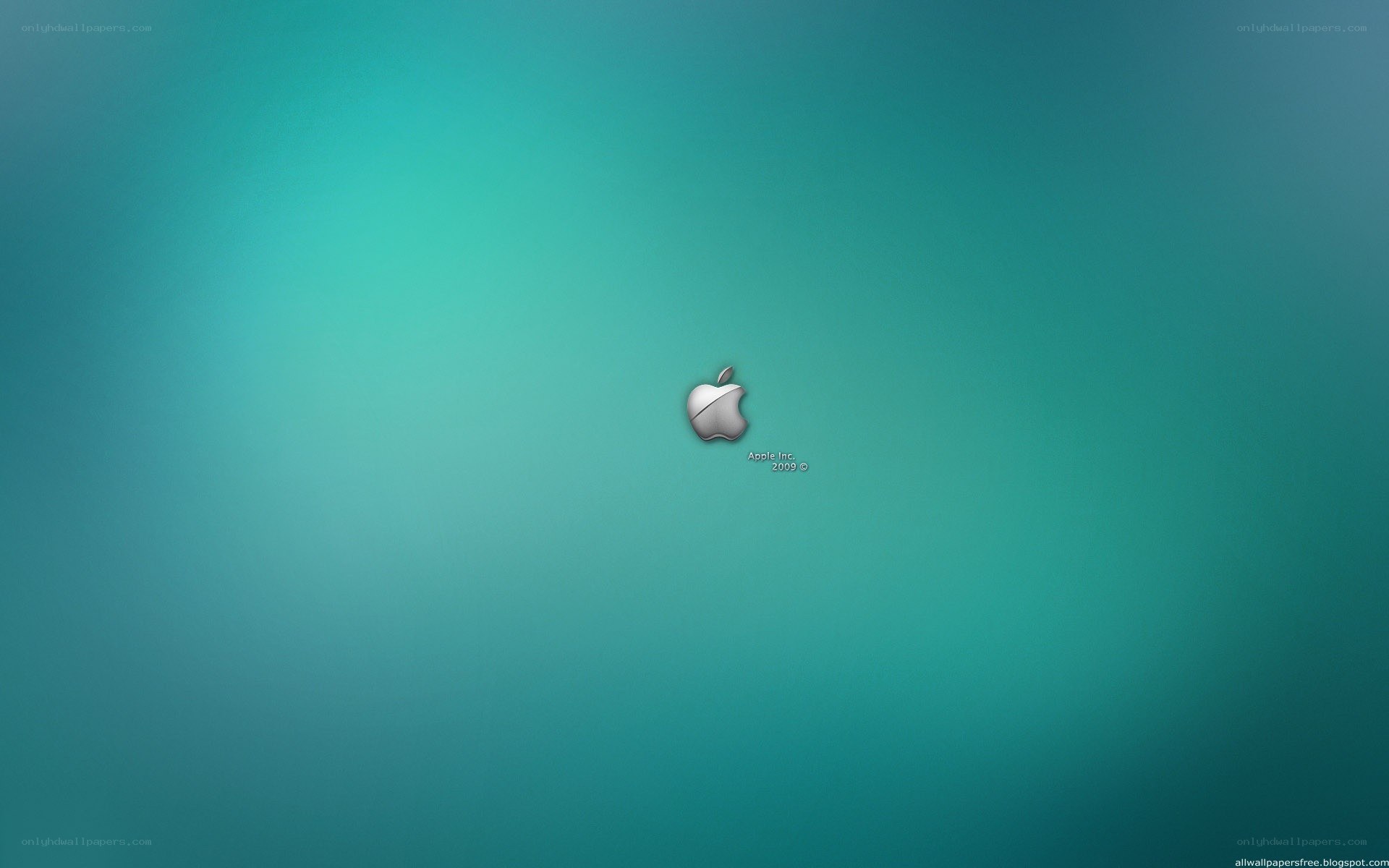 Apple logo on teal background
