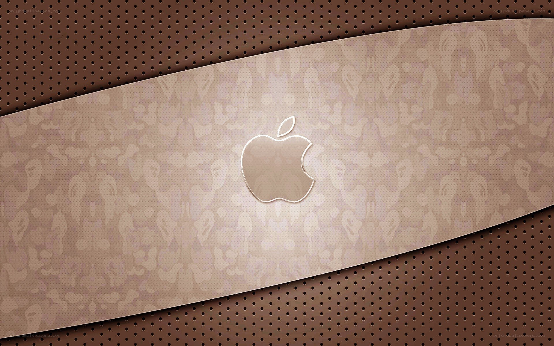 Apple logo on textured background