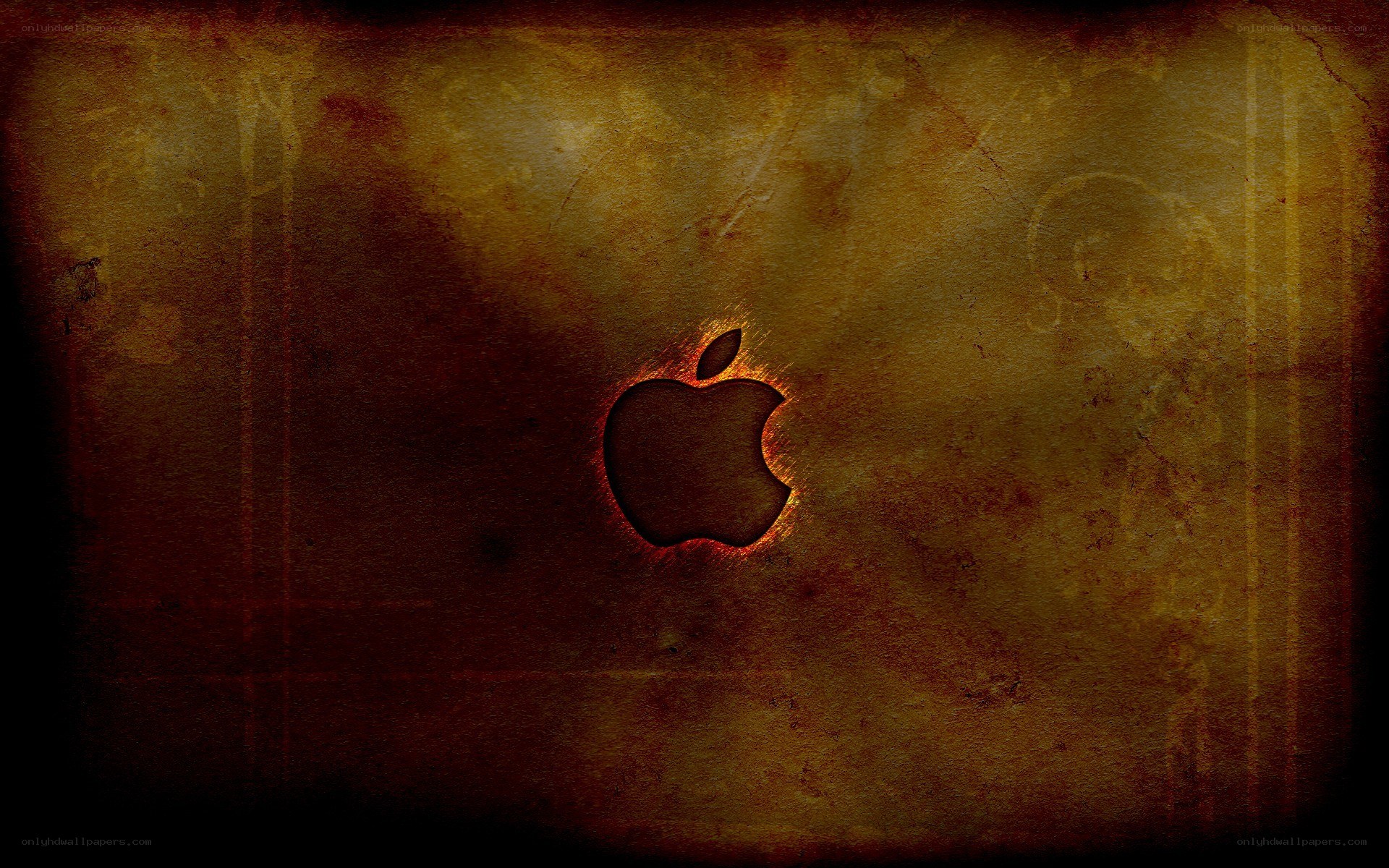 Apple logo on textured background