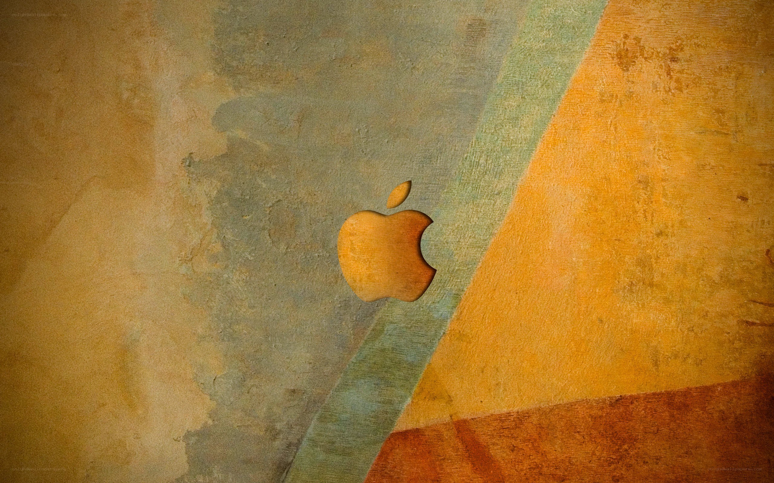 Apple logo on textured background
