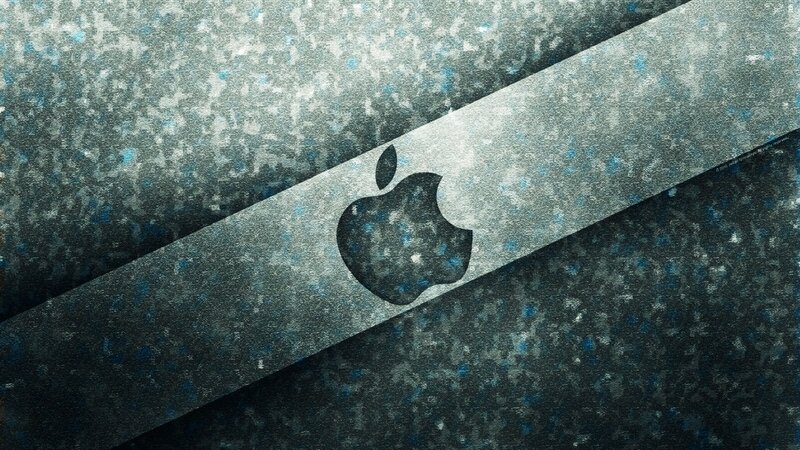 Apple logo on textured background