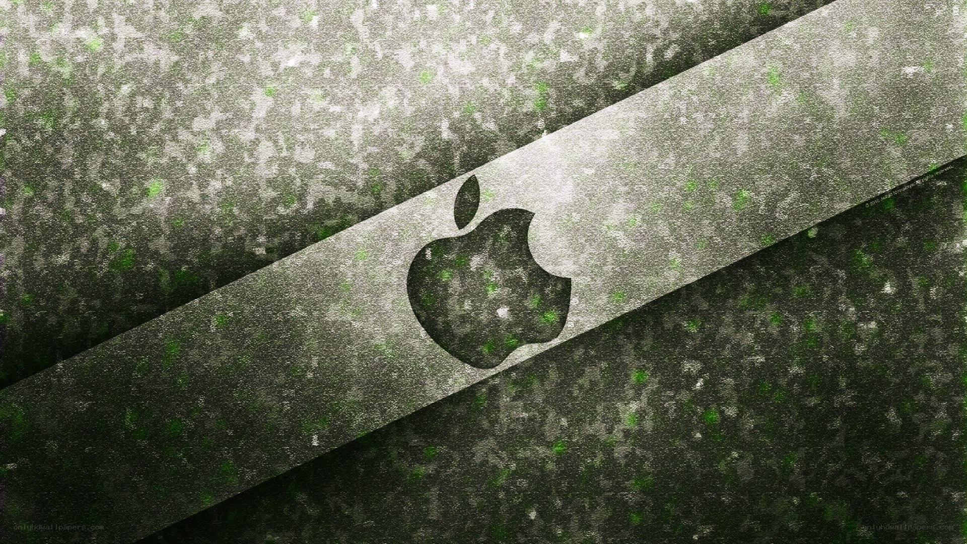 Apple logo on textured background