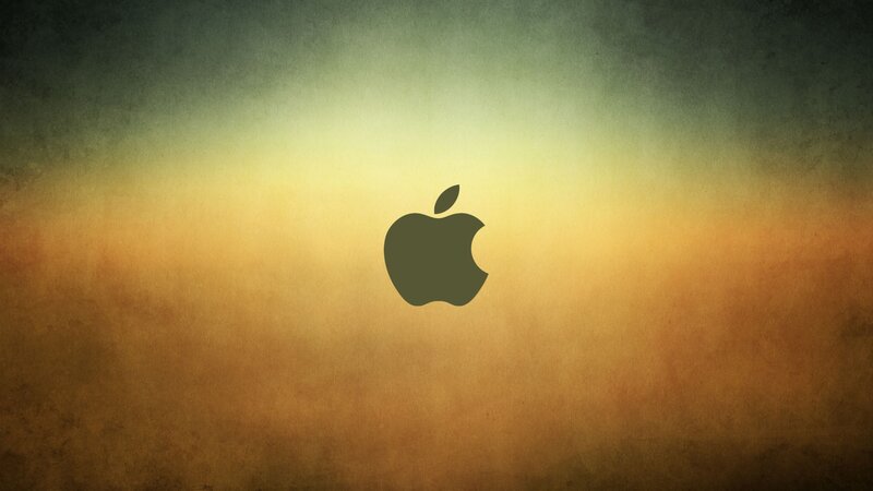 Apple Logo on Textured Background — Brown