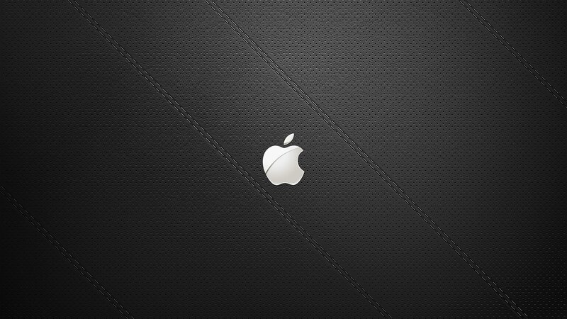 Apple Logo on Textured Surface — Black, Minimalist