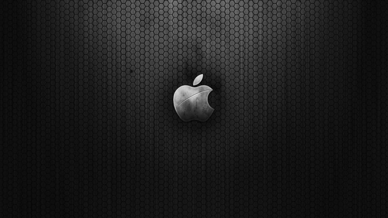 Apple Logo on Textured Surface — Black