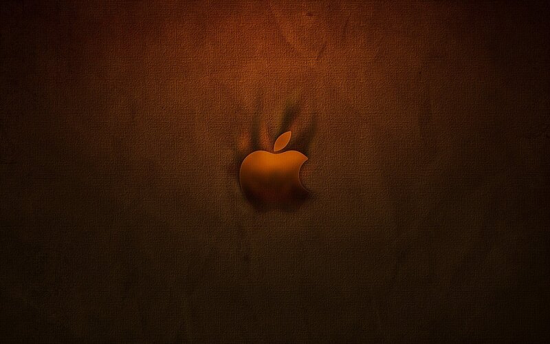 Apple Logo on Textured Surface — Brown, Dramatic, Digital Art, Texture