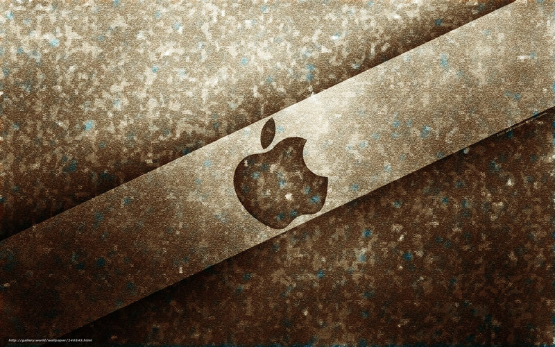 Apple Logo on Textured Surface — Brown