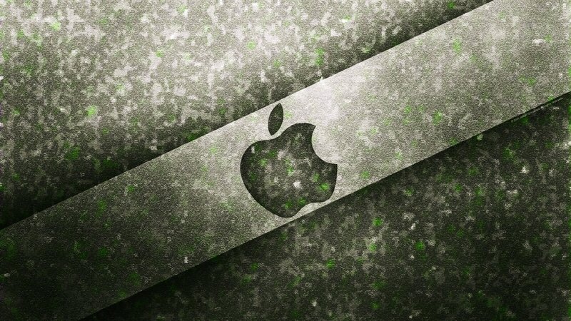 Apple Logo on Textured Surface — Gray, Gritty, Digital Art, Textured Background
