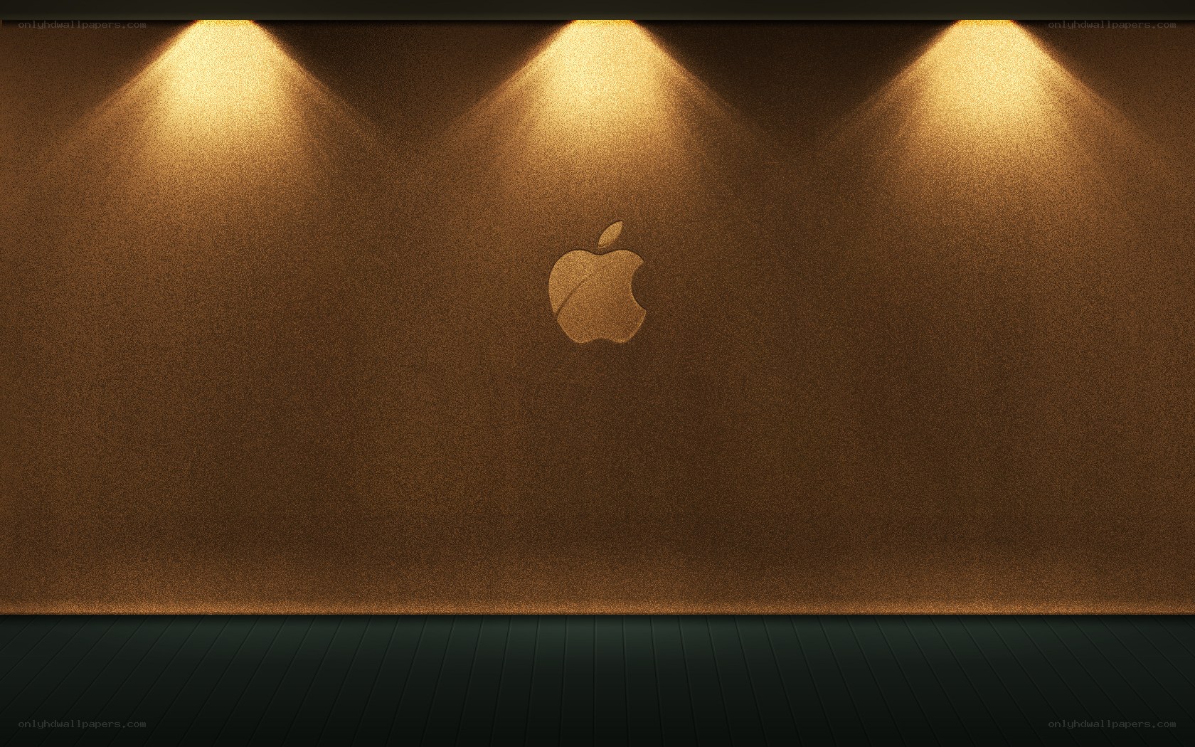 Apple logo on textured wall