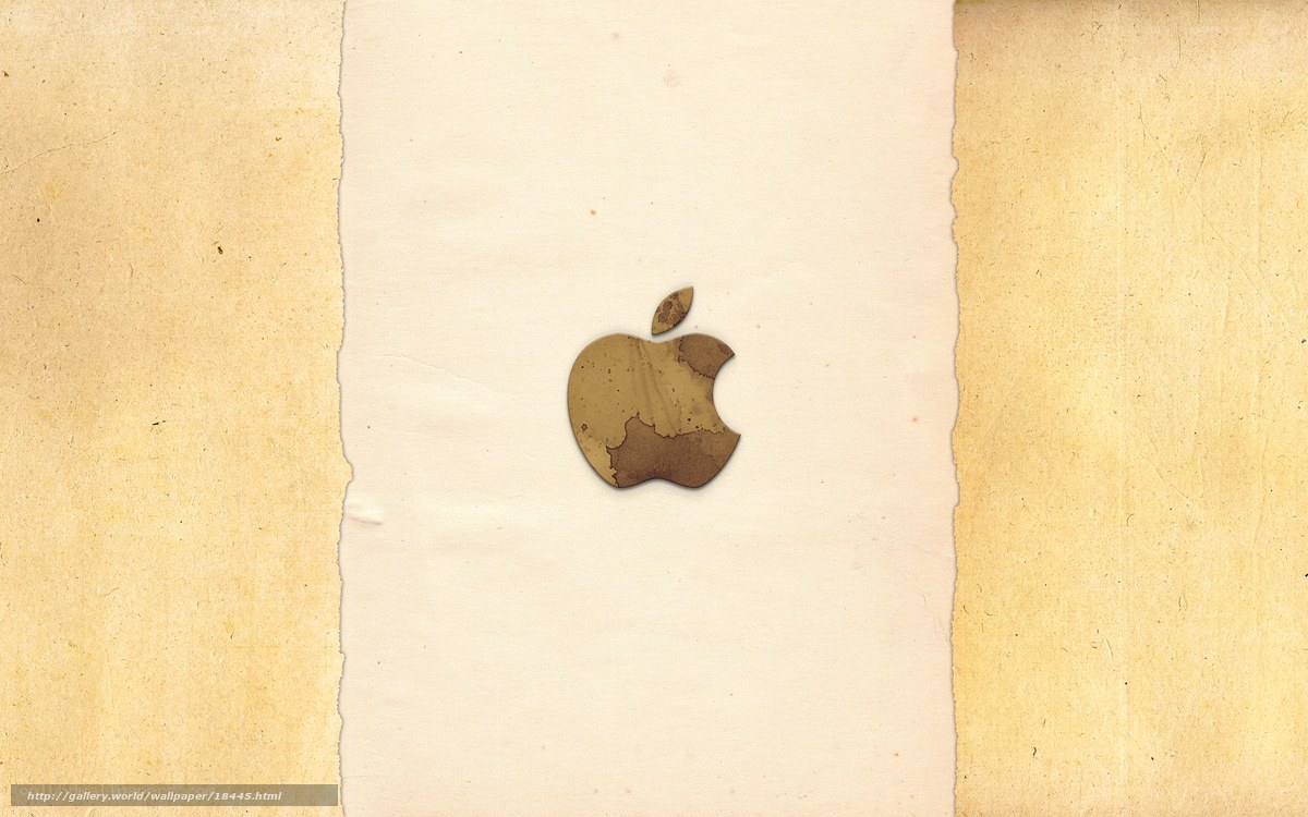 Apple logo on vintage paper