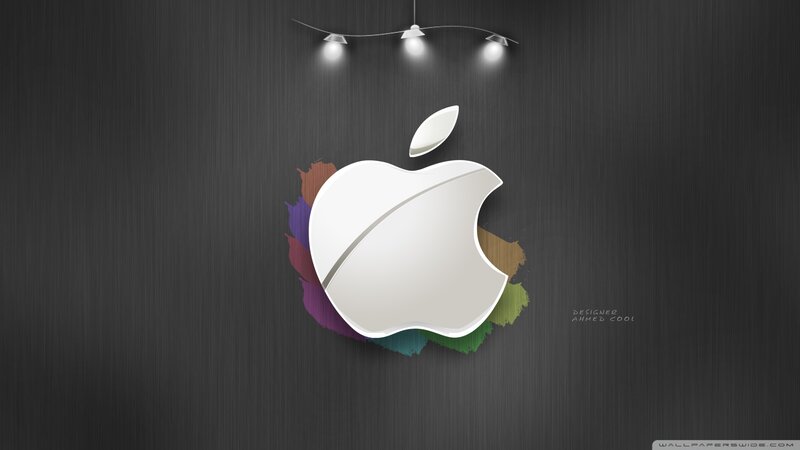 Apple Logo on Wall — Black