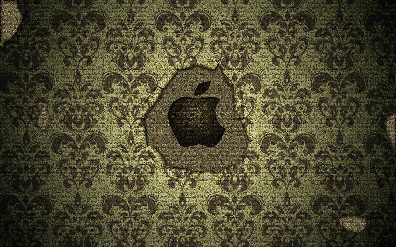 Apple Logo on Wallpaper