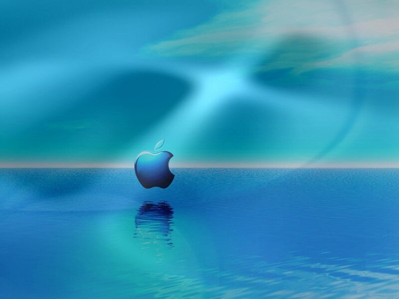 Apple logo on water