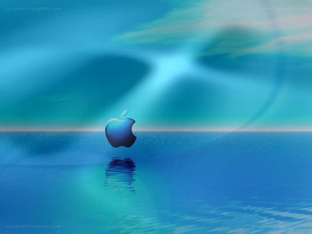 Apple logo on water