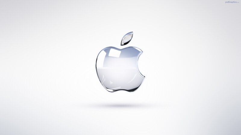 Apple logo on white background
