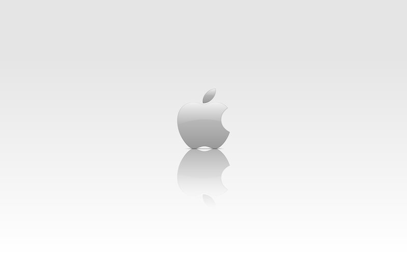Apple logo on white background