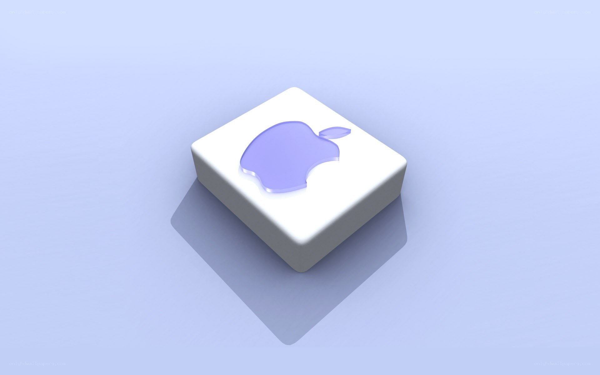 Apple logo on white cube