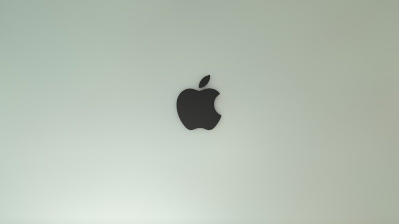 Apple logo on white surface