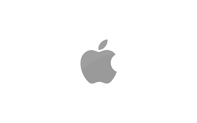 Apple logo on white