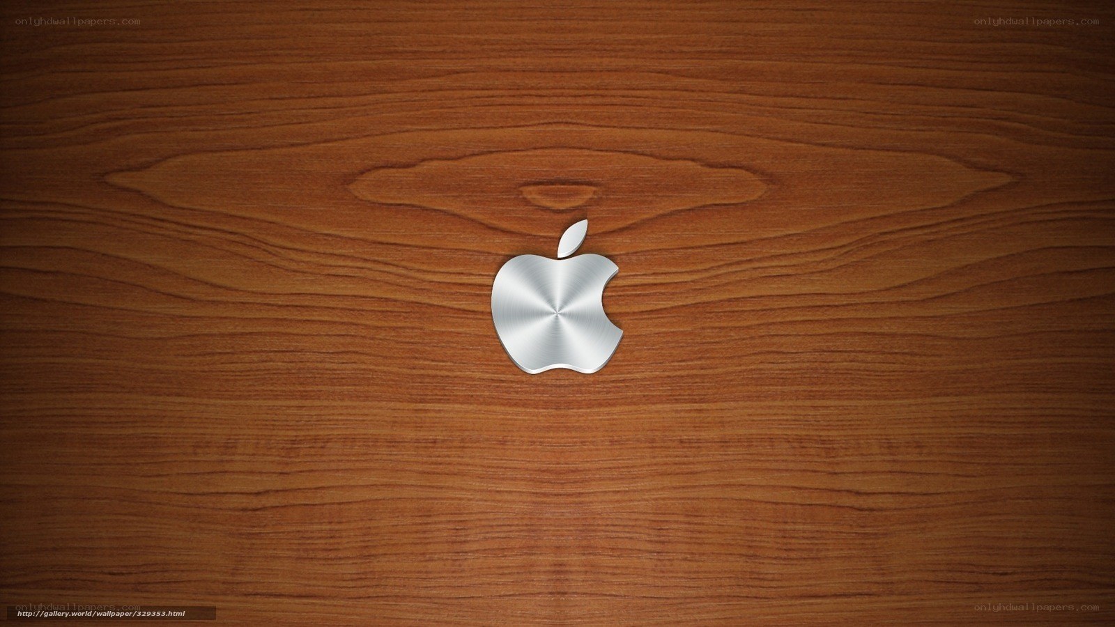 Apple logo on wood