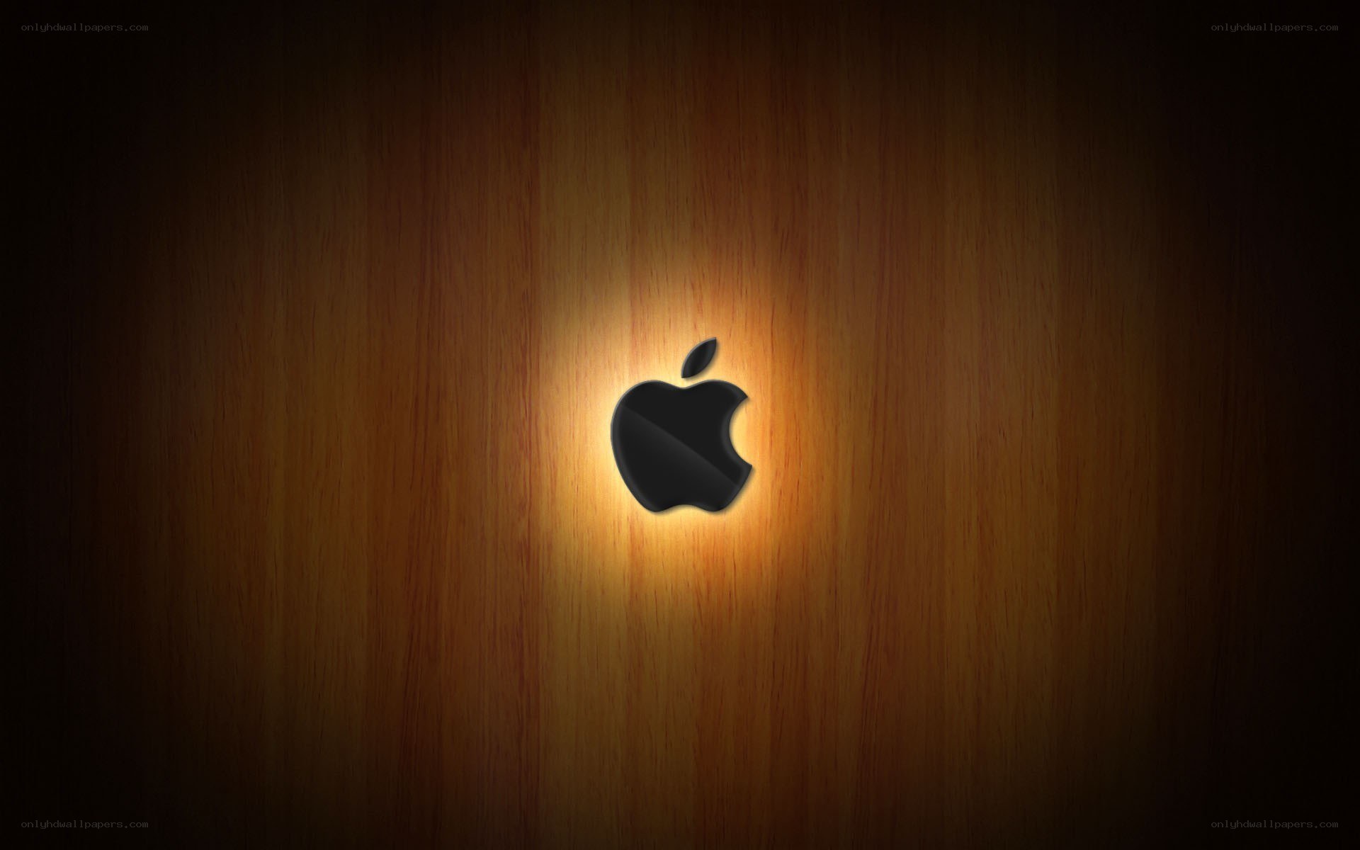 Apple logo on wood