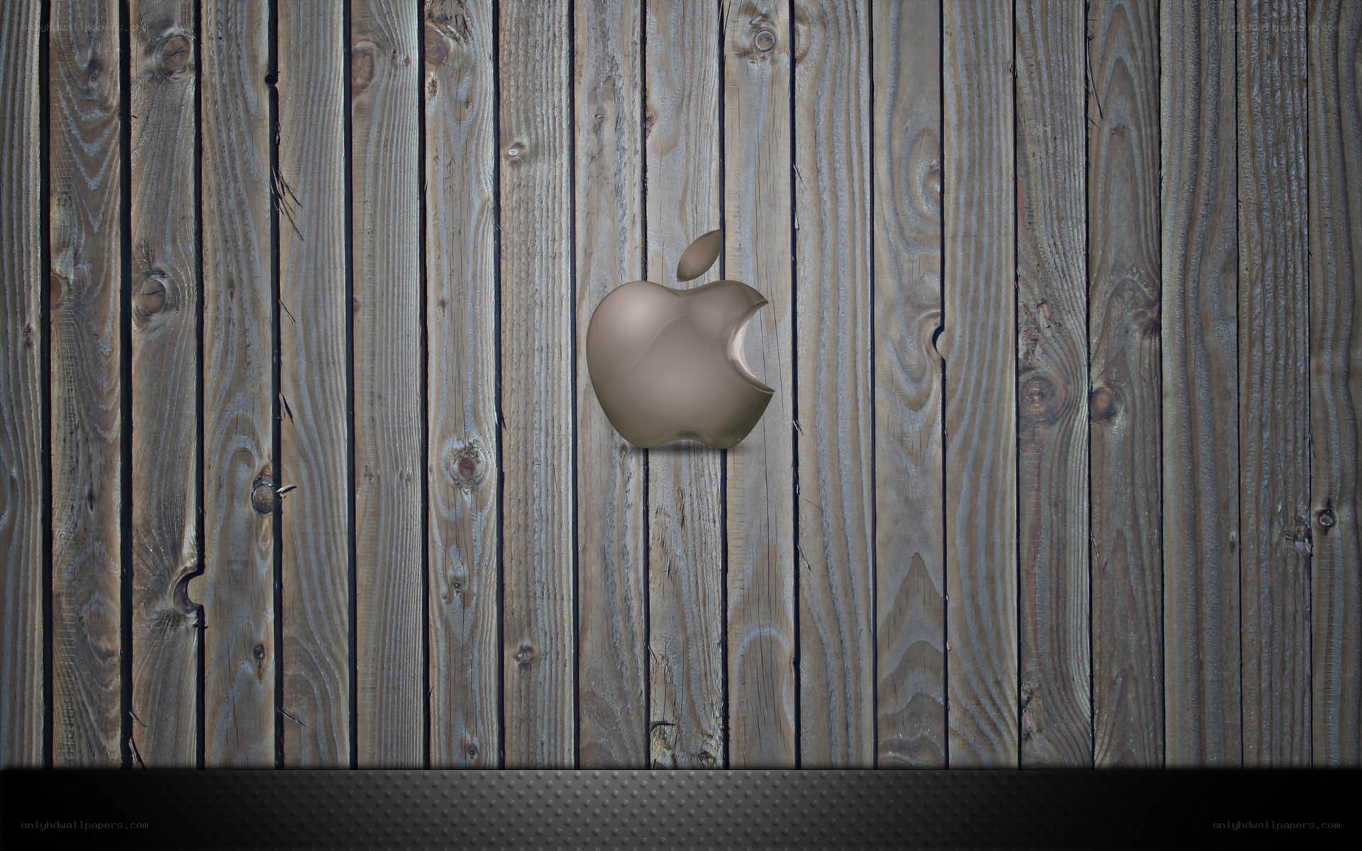 Apple logo on wood