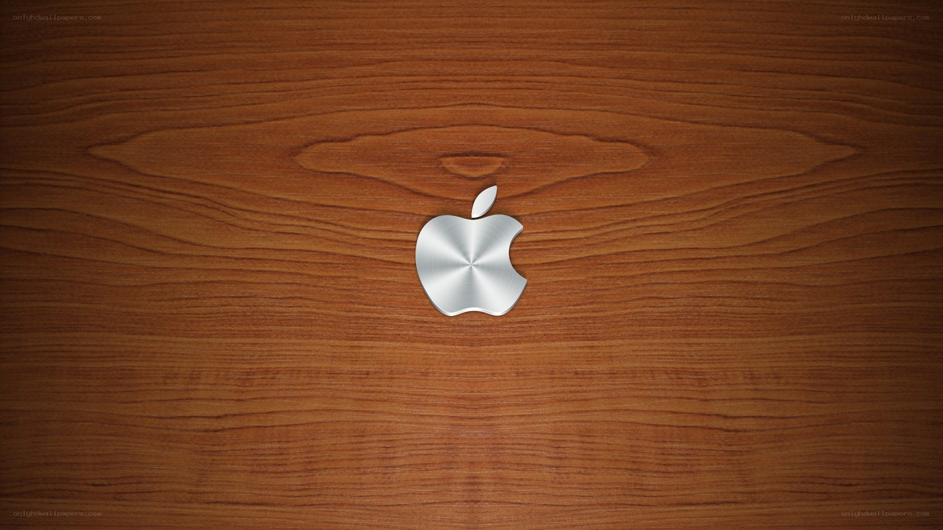 Apple logo on wood