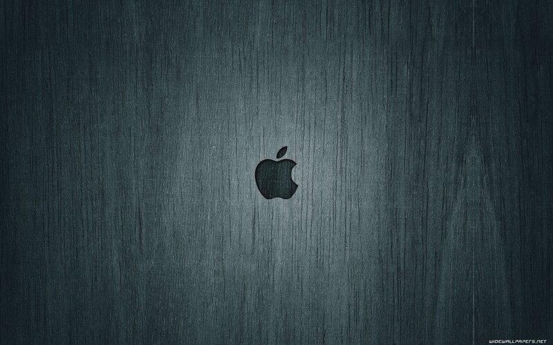 Apple Logo on Wood — Black, Dark, Minimalist