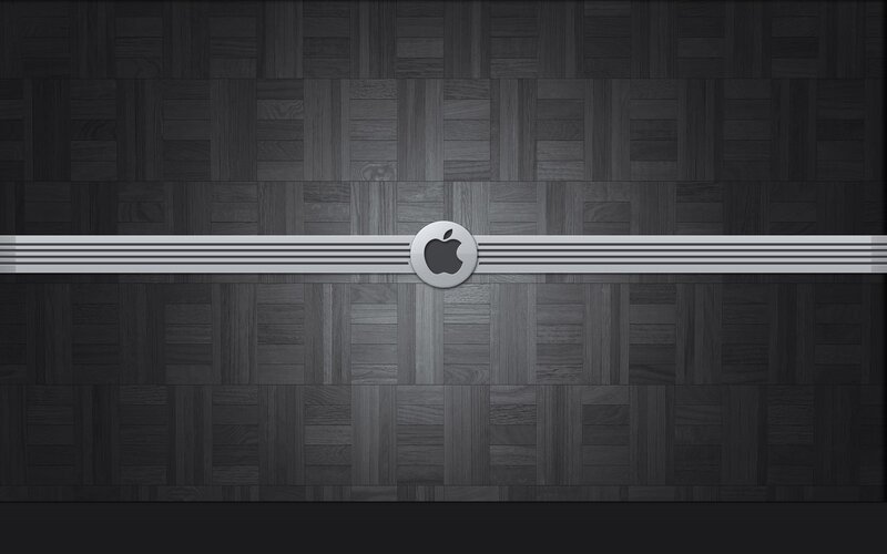 Apple Logo on Wood — Black, Minimalist, Digital Art, Wood Pattern