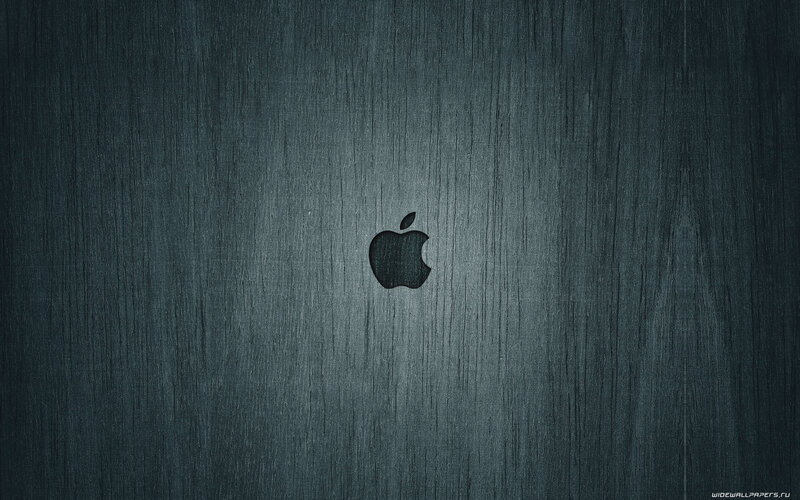 Apple Logo on Wood — Black