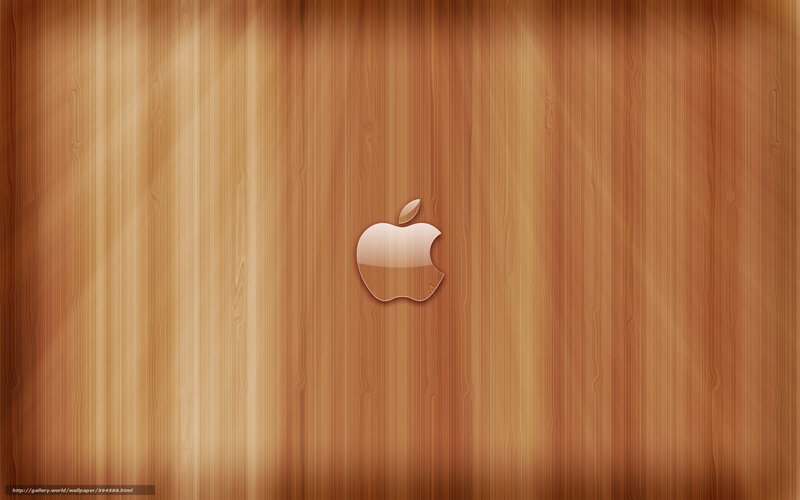 Apple Logo on Wood — Brown, Minimalist, Digital Art
