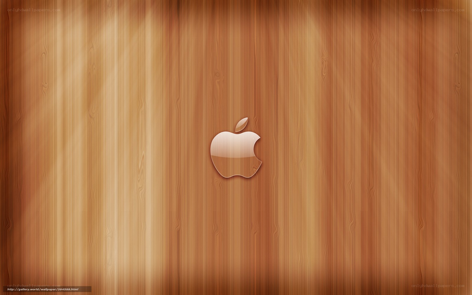 Apple logo on wood texture