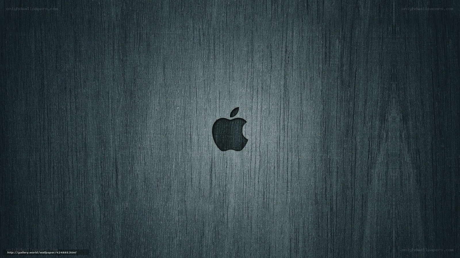Apple logo on wood texture