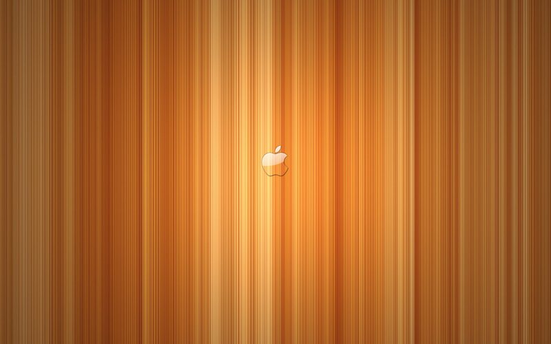 Apple logo on wood texture