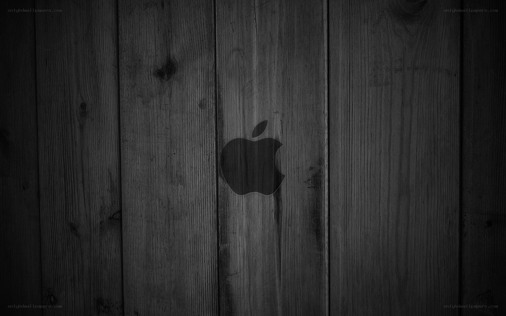 Apple logo on wood texture
