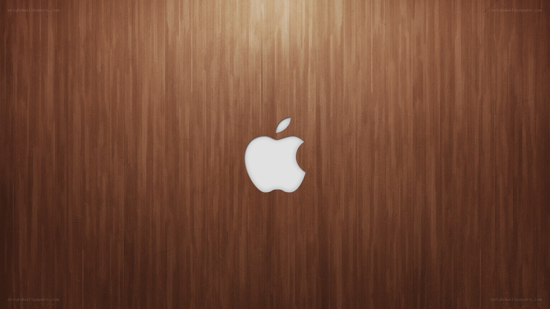 Apple logo on wood texture