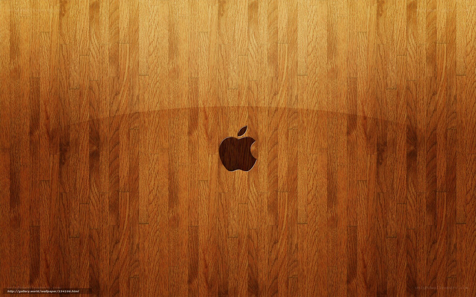 Apple logo on wood texture