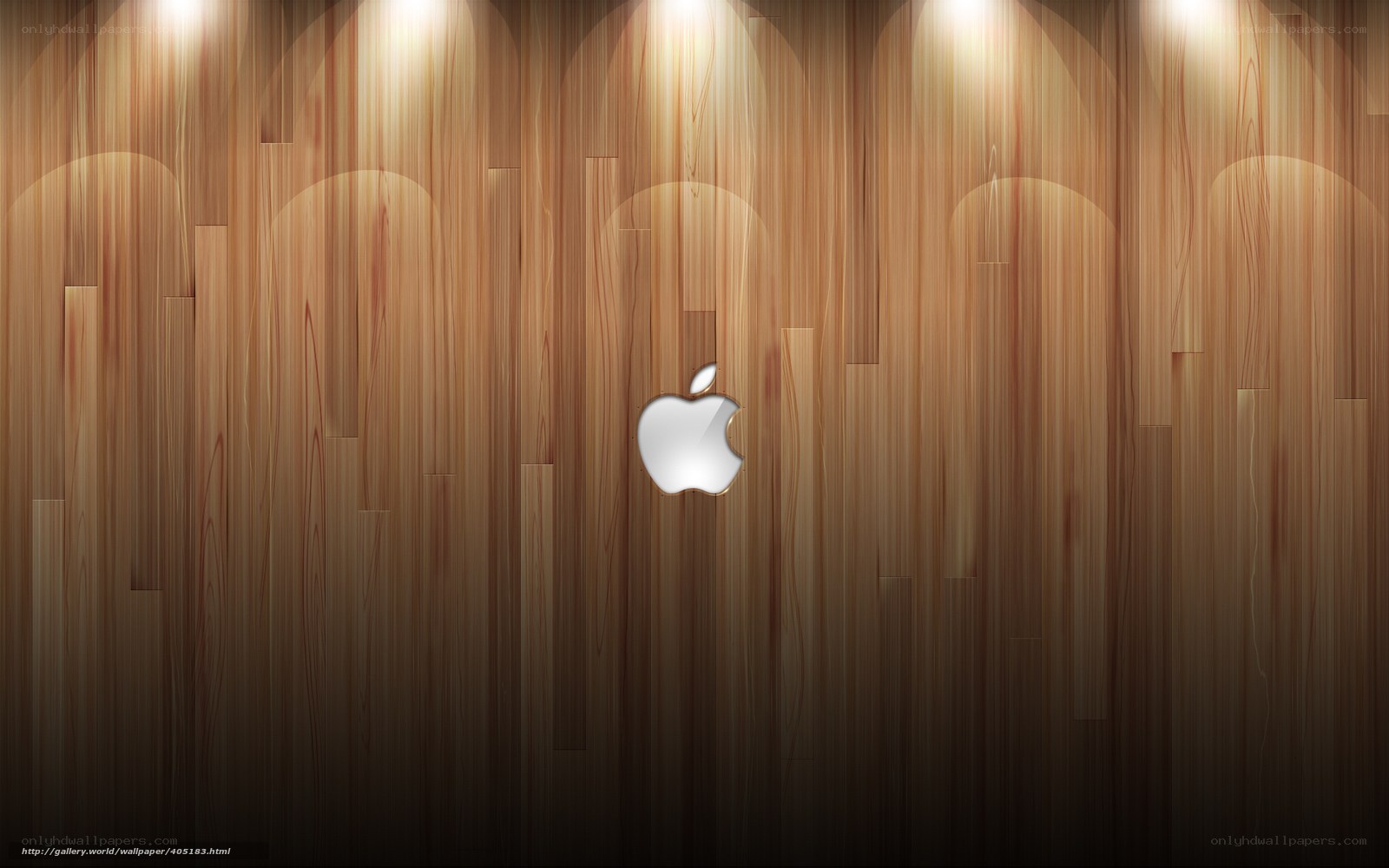 Apple logo on wood wall