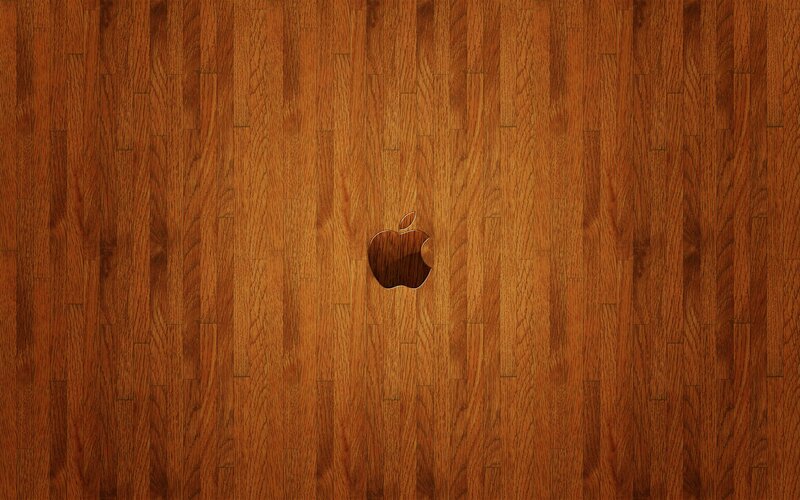 Apple Logo on Wood — Wood Grain