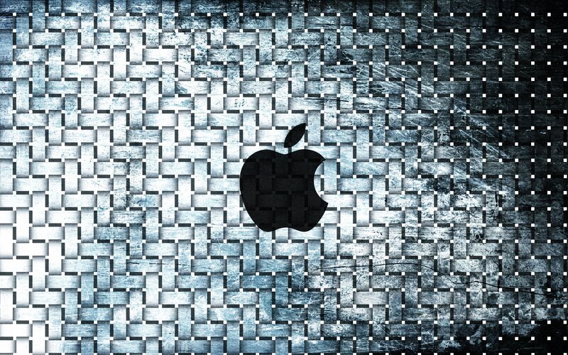 Apple logo on woven texture