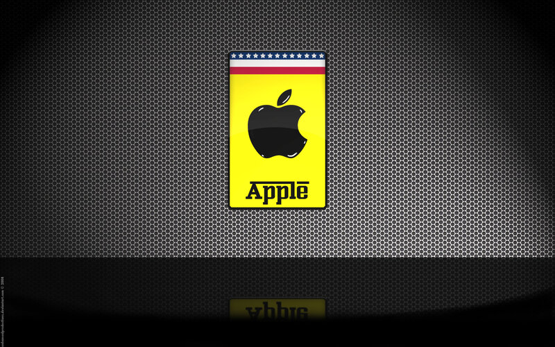 Apple Logo on Yellow Card