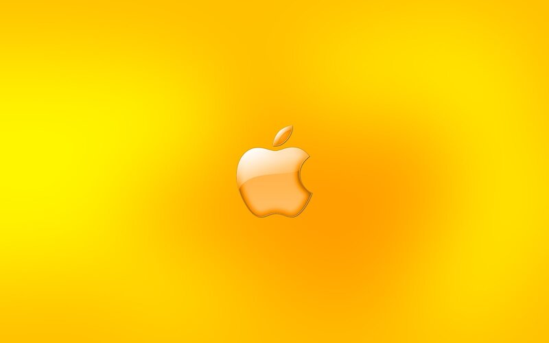 Apple Logo on Yellow