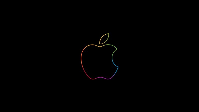 Apple Logo Outline — Black