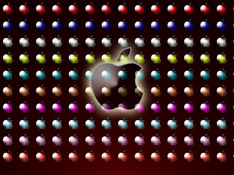 Apple logo pattern with central glow